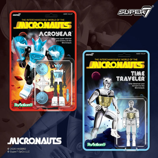 SUPER 7 MICRONAUTS W6 TIME TRAVELER CLEAR REACTION+ ACTION FIGURE