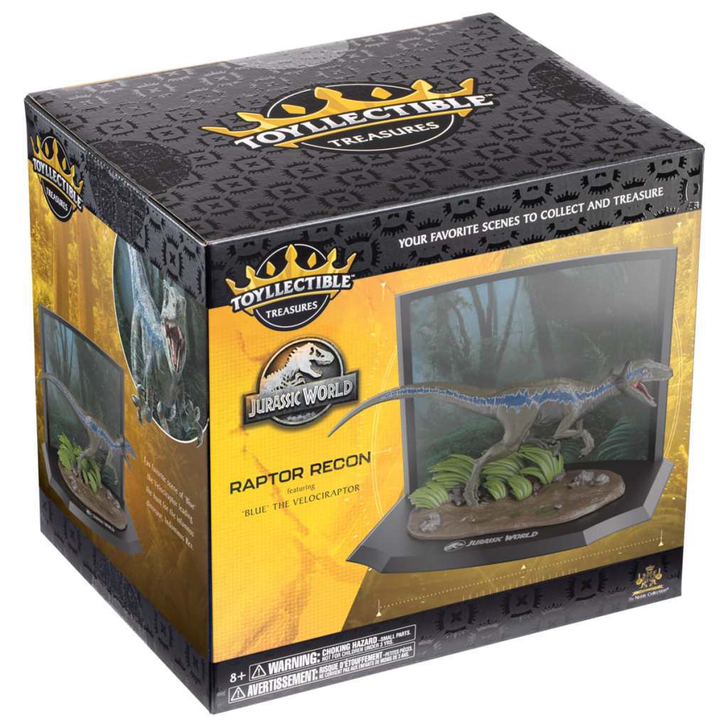 NOBLE COLLECTIONS JURASSIC PARK VELOCIRAPTOR BLUE DIORAMA NOBLE COLLECTIONS