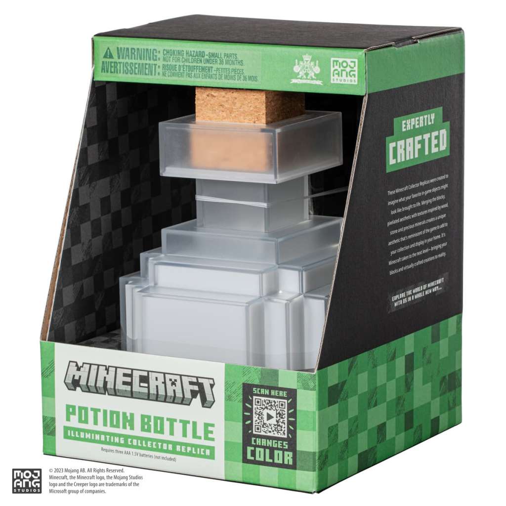 NOBLE COLLECTIONS MINECRAFT ILLUMINATING POTION BOTTLE NOBLE COLLECTIONS