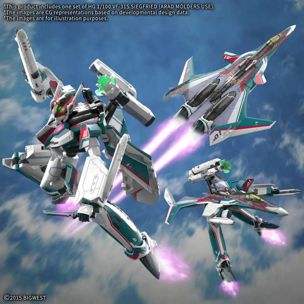 BANDAI MODEL KIT HG VF-31S SIEGFRIED ARAD MOLDERS USE 1/100