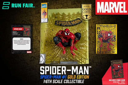 MCFARLANE MARVEL COLLECTION 1:6 WV6 SPIDER-MAN (SPIDER-MAN #1 BLACK AND GOLD VARIANT)