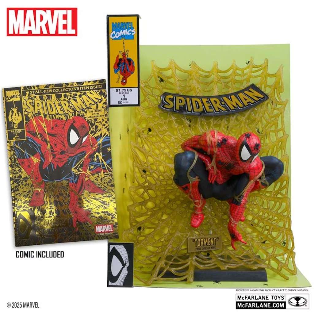 MCFARLANE MARVEL COLLECTION 1:6 WV6 SPIDER-MAN (SPIDER-MAN #1 BLACK AND GOLD VARIANT)