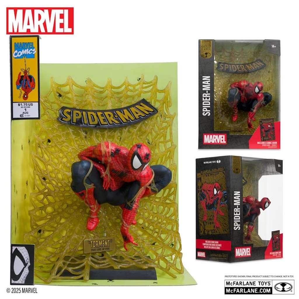MCFARLANE MARVEL COLLECTION 1:6 WV6 SPIDER-MAN (SPIDER-MAN #1 BLACK AND GOLD VARIANT)
