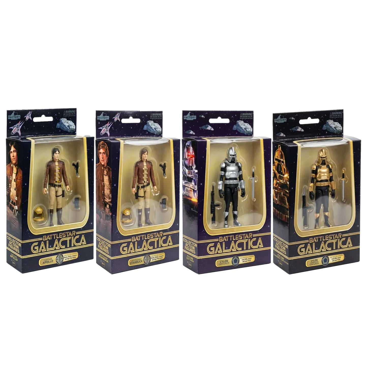 FACTORY ENTERTAINMENT BATTLESTAR GALACTICA WAVE 1 ACTION FIGURE SET