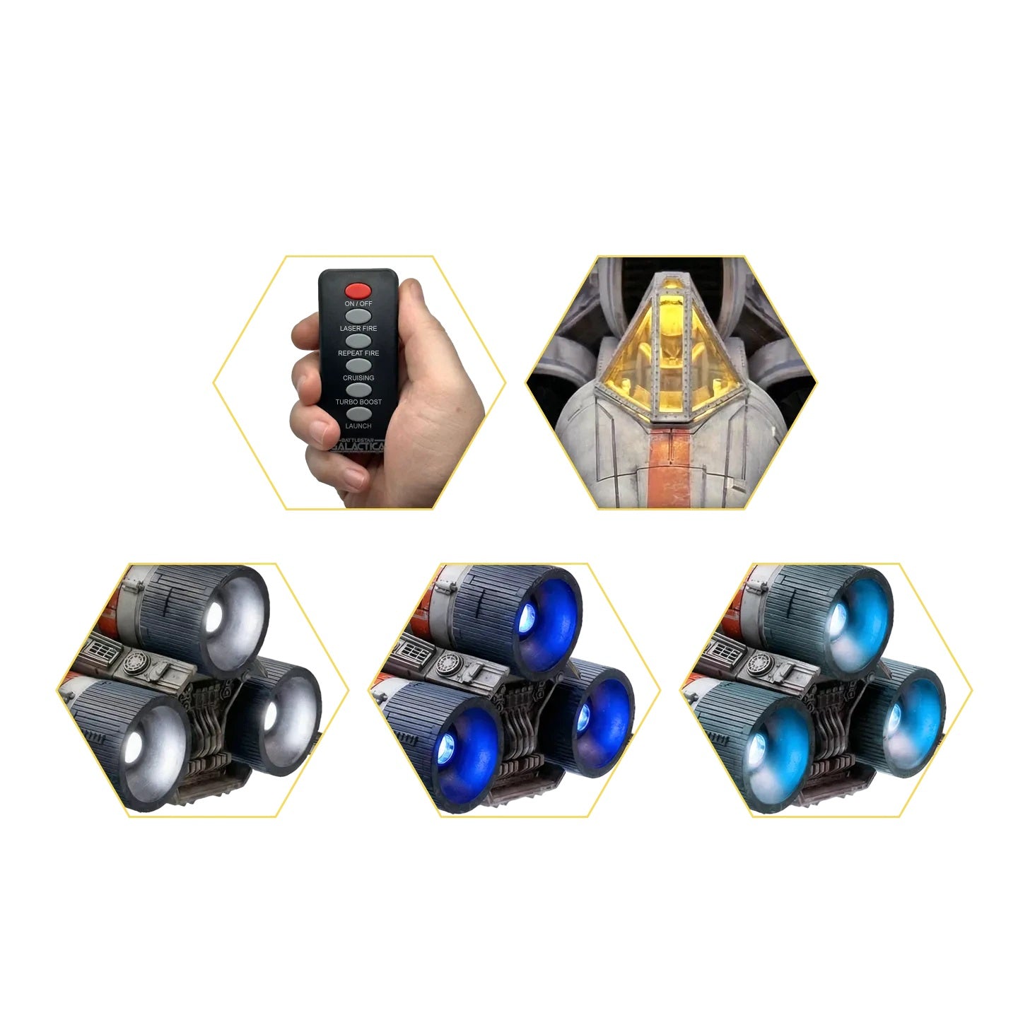 FACTORY ENTERTAINMENT BATTLESTAR GALACTICA COLONIAL VIPER MKI ELECTRONIC VEHICLE + LIEUTENANT BOOMER FIGURE