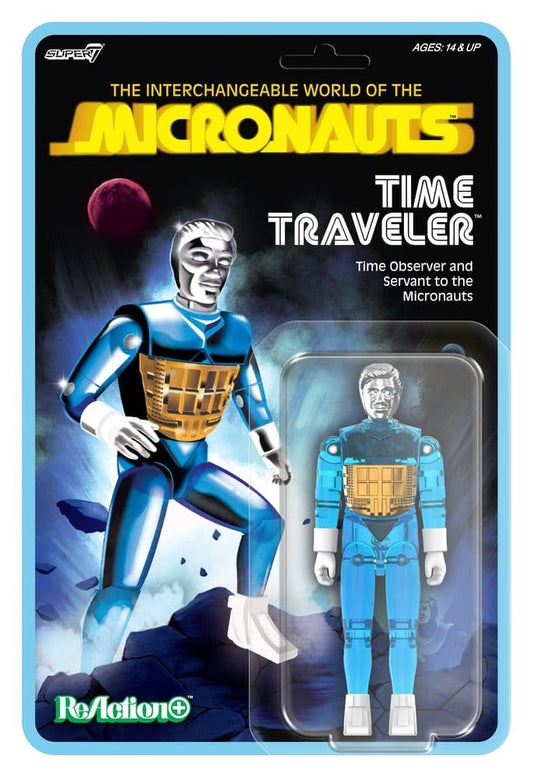 SUPER 7 MICRONAUTI WAVE 03 TIME TRAVELER BLUE TRANSLUCENT REACTION+ FIGURE