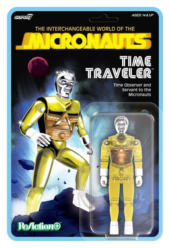 SUPER 7 MICRONAUTI WAVE 03 TIME TRAVELER YELLOW TRANSLUCENT REACTION+ FIGURE