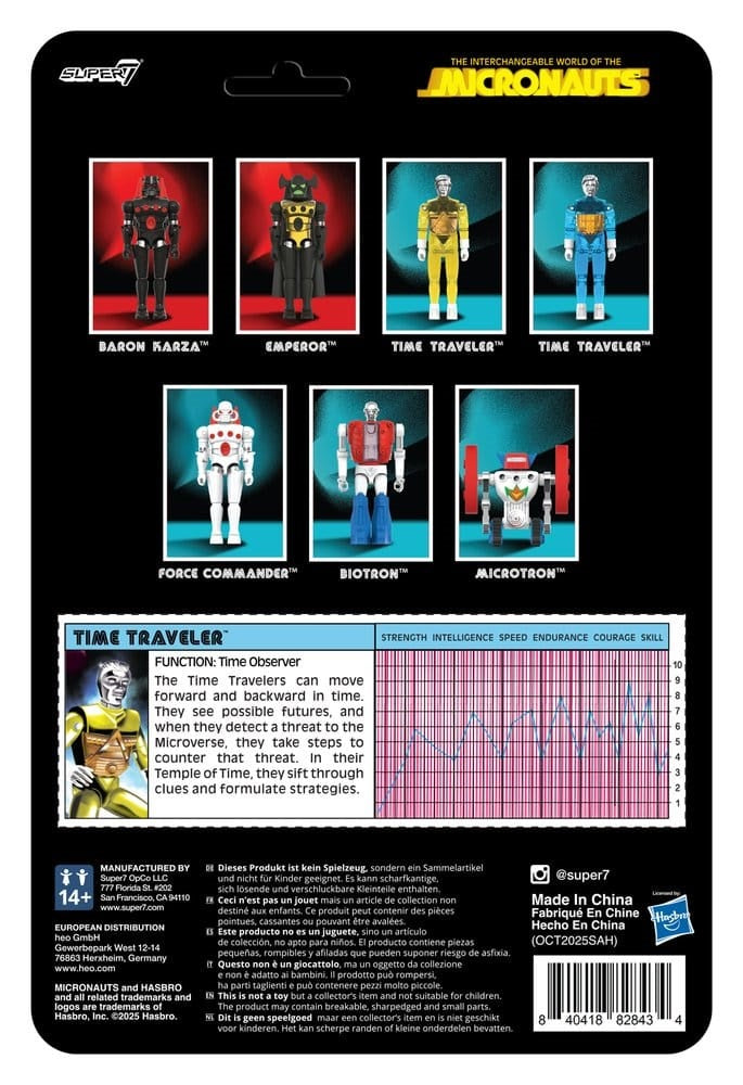 SUPER 7 MICRONAUTI WAVE 03 TIME TRAVELER YELLOW TRANSLUCENT REACTION+ FIGURE