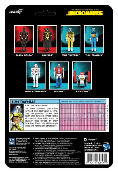 SUPER 7 MICRONAUTI WAVE 03 TIME TRAVELER YELLOW TRANSLUCENT REACTION+ FIGURE