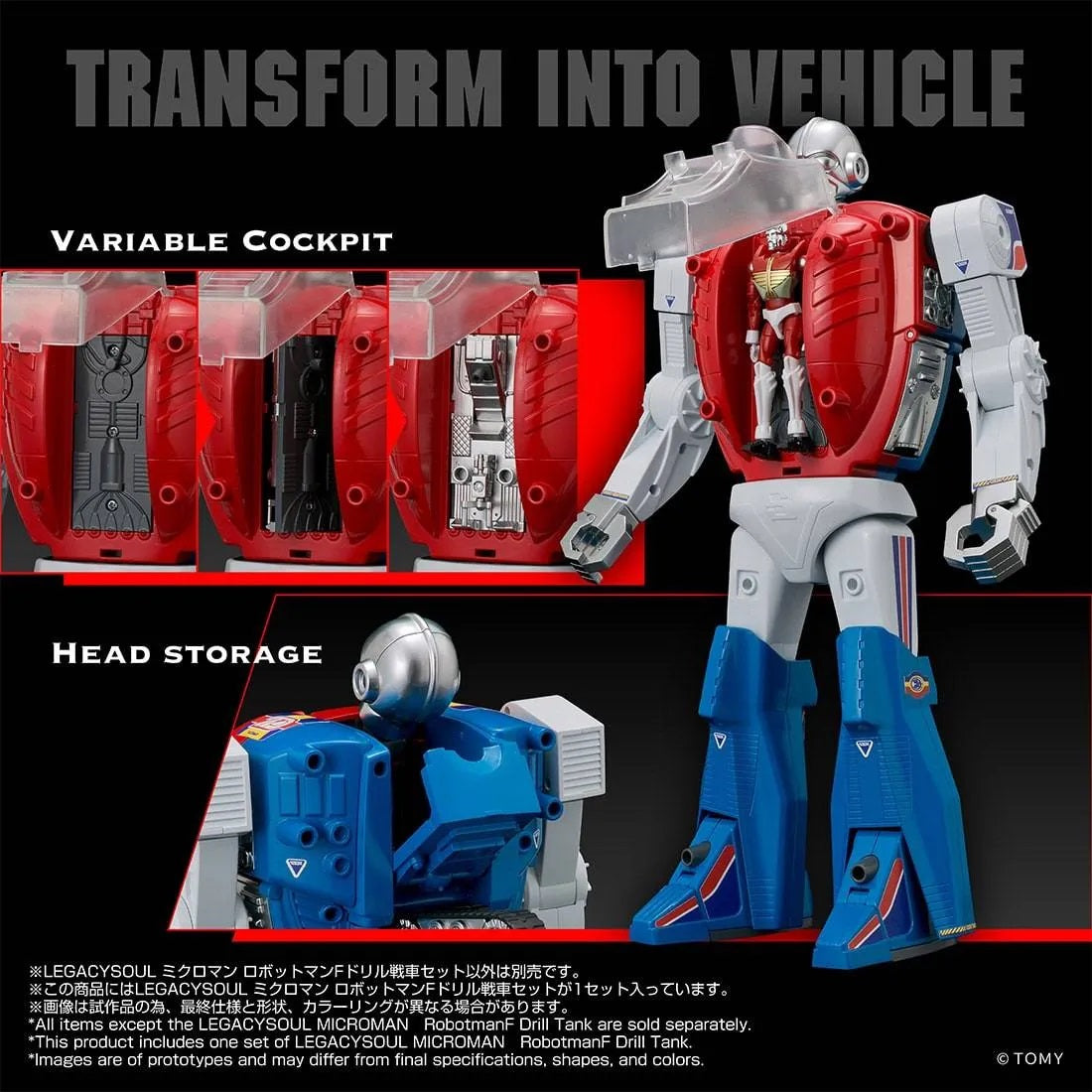 TAKARA TOMY MICROMAN LEGACY SOUL ROBOTMAN F-DRILL TANK SET