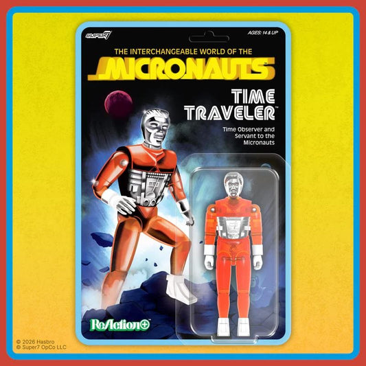 SUPER 7 MICRONAUTI WAVE 04 TIME TRAVELER ORANGE TRANSLUCENT REACTION+ FIGURE