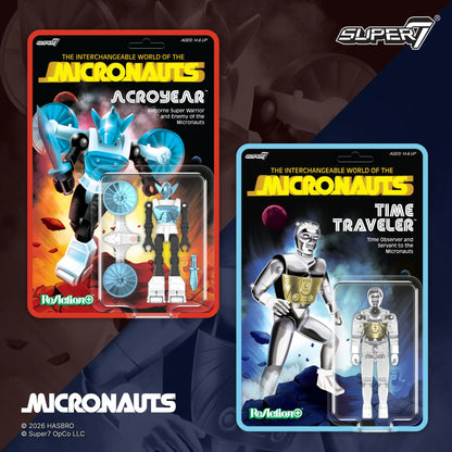 SUPER 7 MICRONAUTS W6 TIME TRAVELER CLEAR REACTION+ ACTION FIGURE