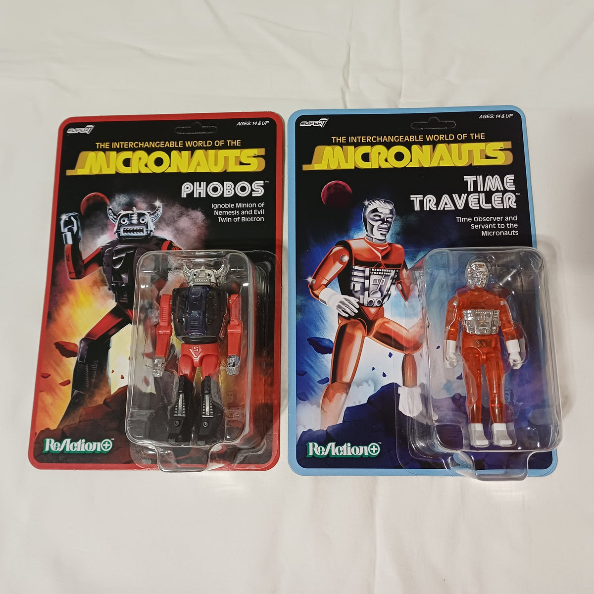 SUPER 7 MICRONAUTI WAVE 04 TIME TRAVELER ORANGE TRANSLUCENT REACTION+ FIGURE