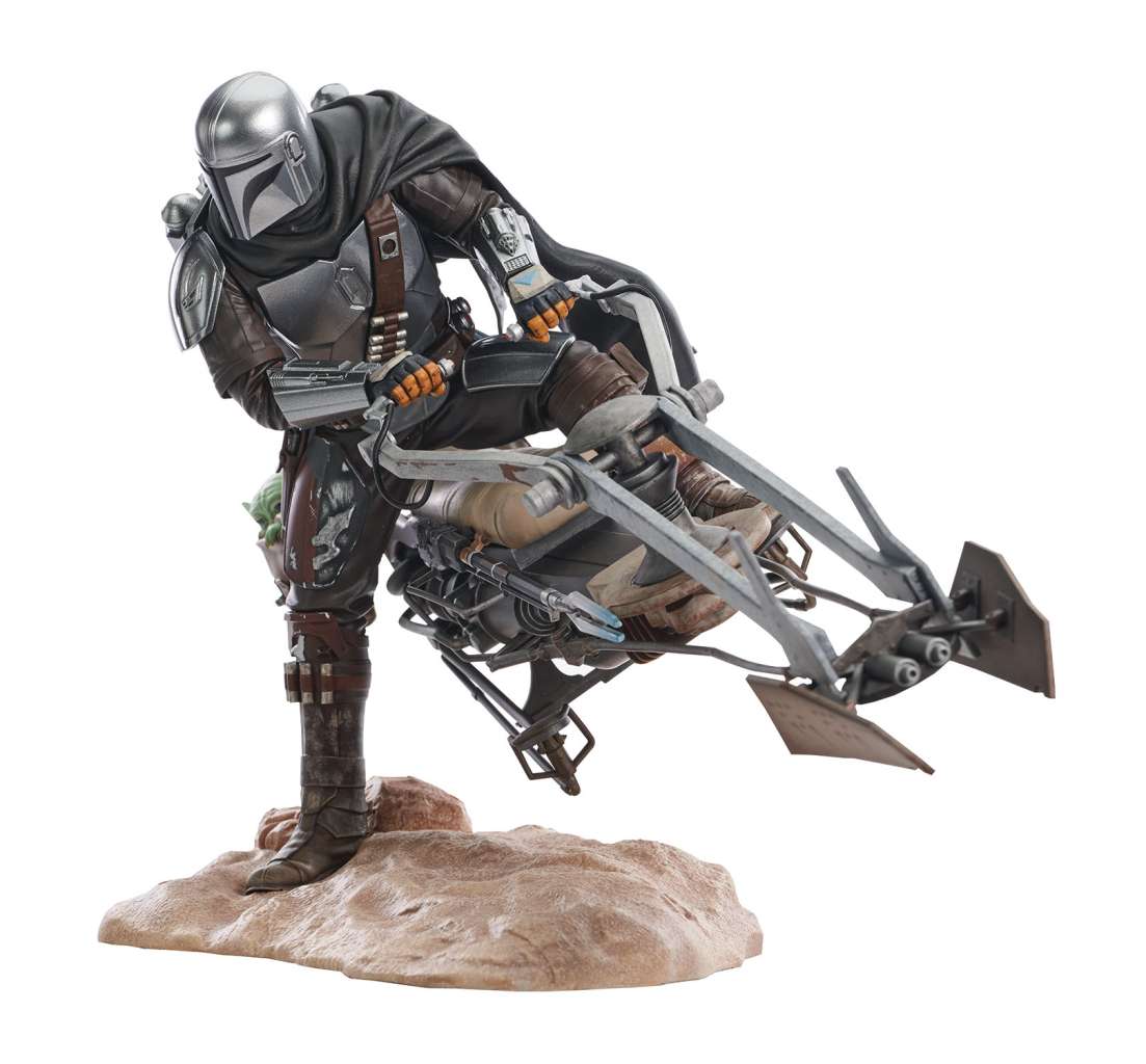 DIAMOND SELECT STAR WARS MANDALORIAN PREMIUM COLLECTION DIN DJARIN BIKE STATUA DIAMOND SELECT