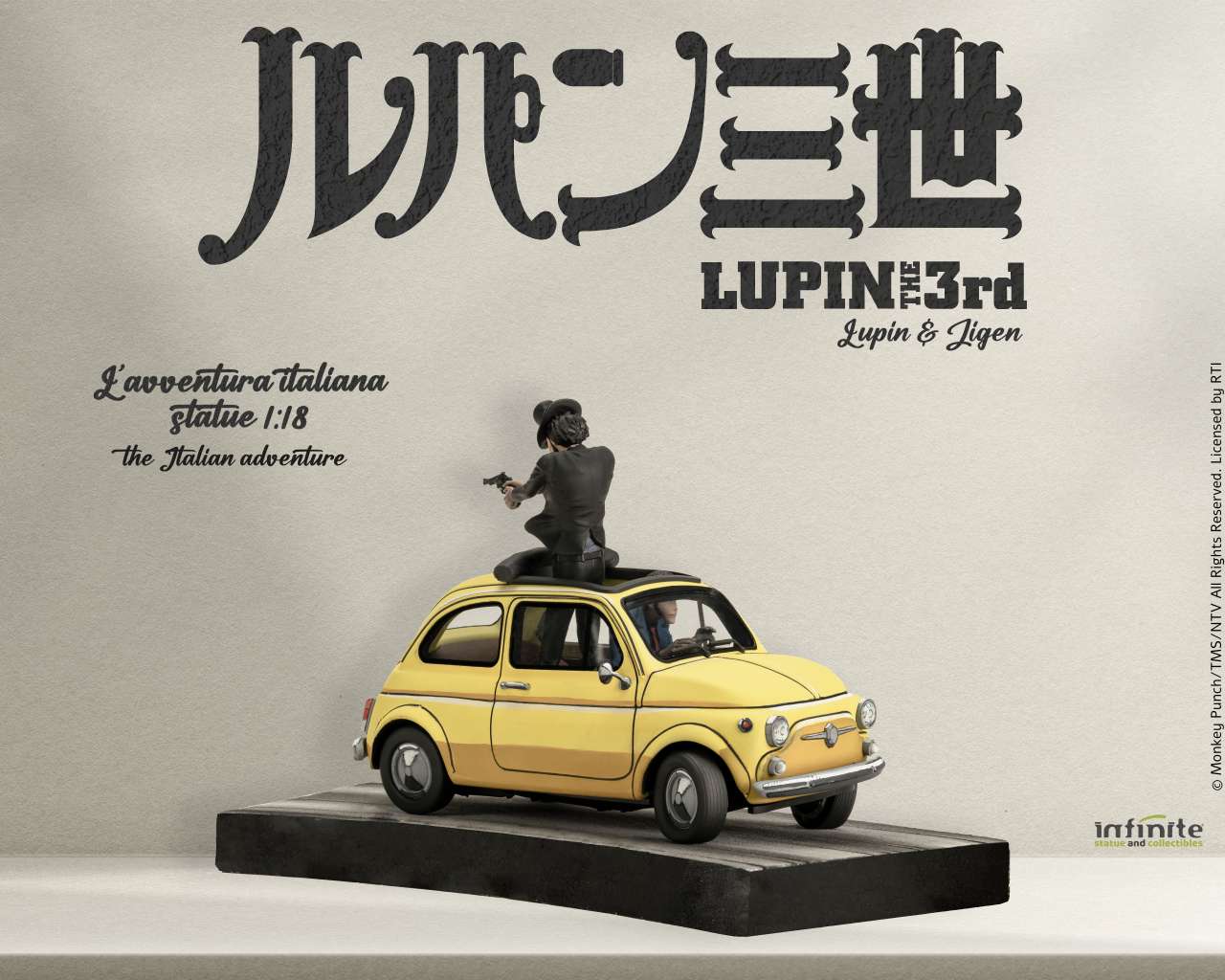 INFINITE STATUE LUPINE III L'AVVENTURA ITALIANA 1/18 STATUA – LUPIN & JIGEN INFINITE STATUE