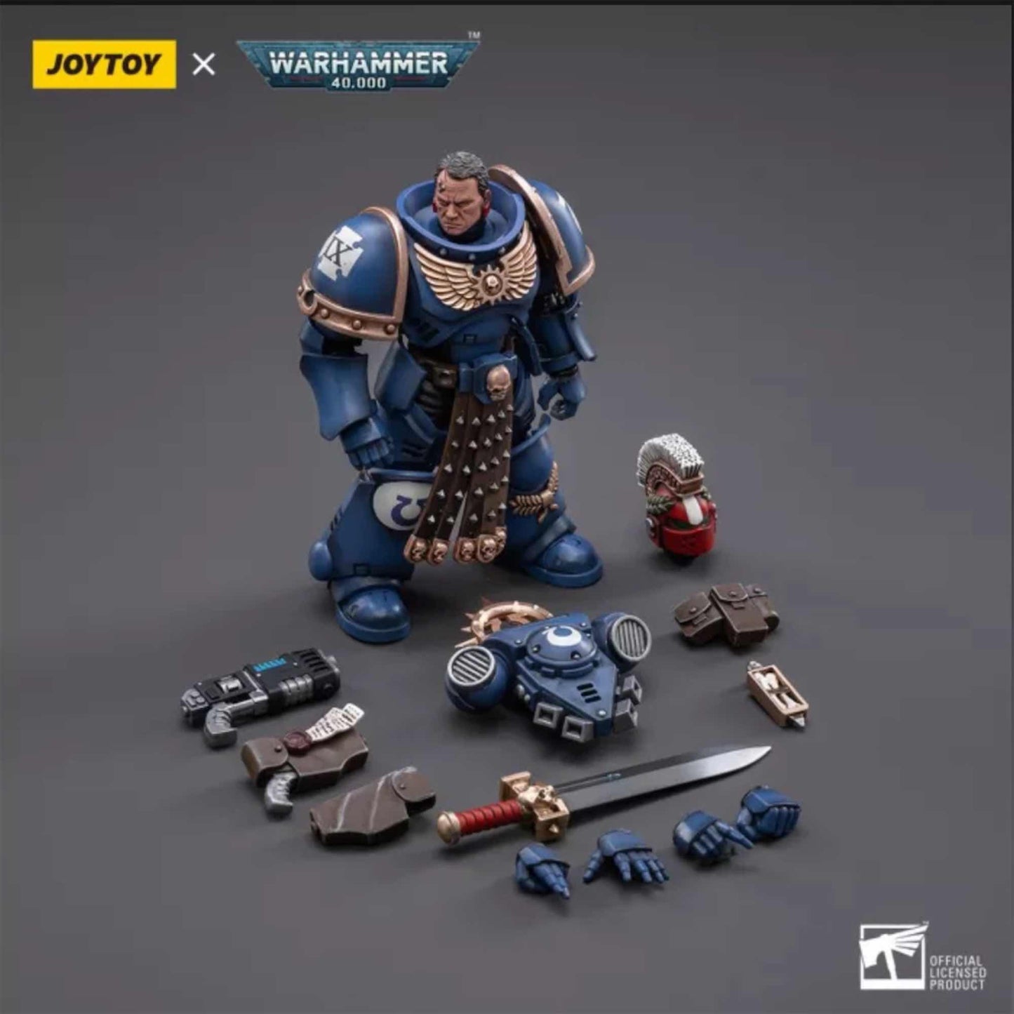 JOY TOY WARHAMMER 40K ULTRAMARINES VETERAN SERGEANT ICASTUS JOY TOY