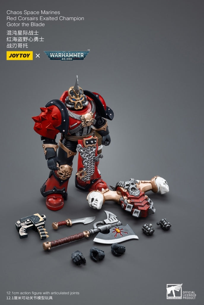 JOY TOY WH40K CHAOS SPACE MARINE RED CORSAIRS EXALTED CHAMPION GOTOR THE BLADE JOY TOY