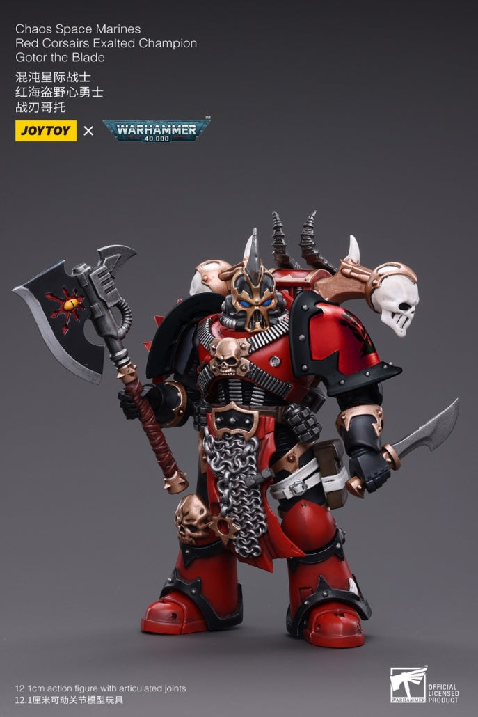 JOY TOY WH40K CHAOS SPACE MARINE RED CORSAIRS EXALTED CHAMPION GOTOR THE BLADE JOY TOY