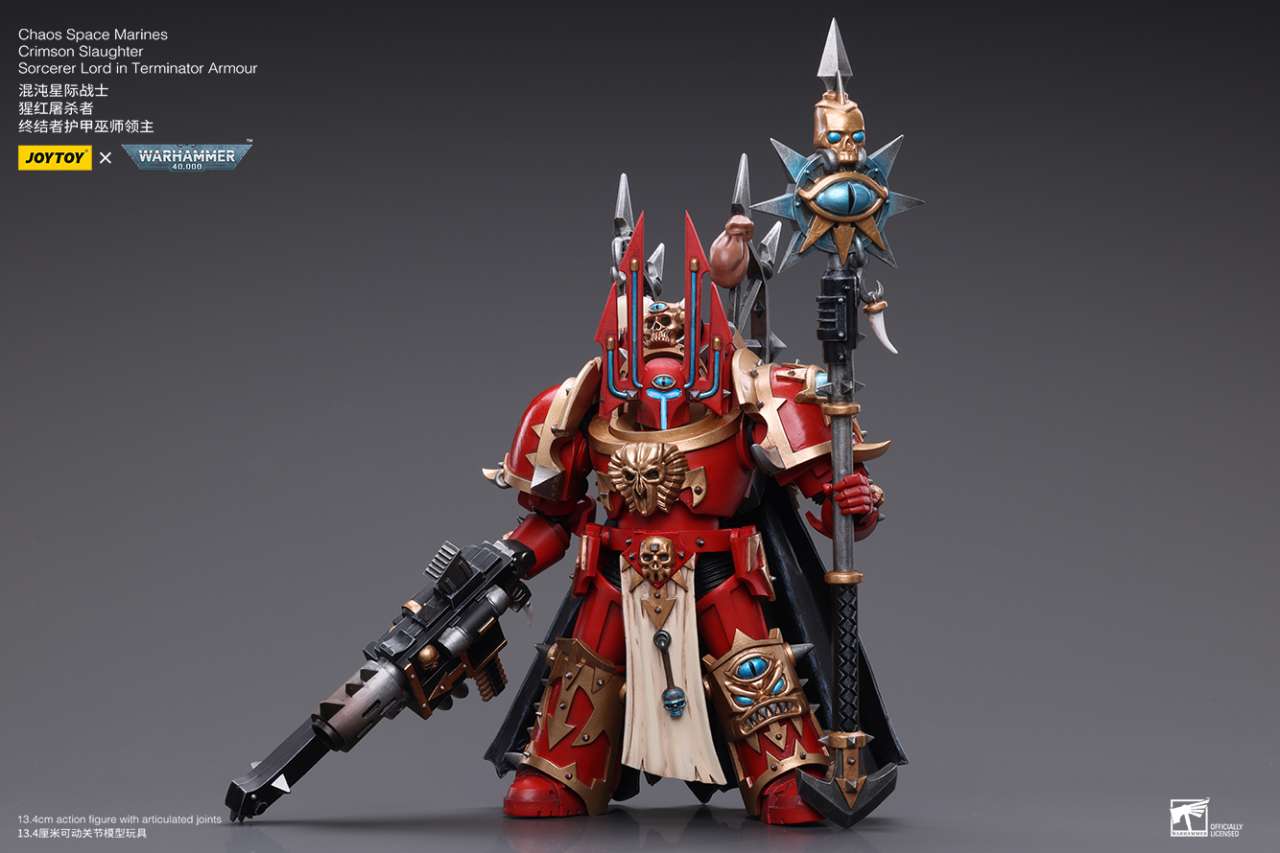 JOY TOY WH40K CHAOS SPACE MARINES CRIMSON SLAUGHTER SORCERER LORD IN TERMINATOR ARMOUR JOY TOY