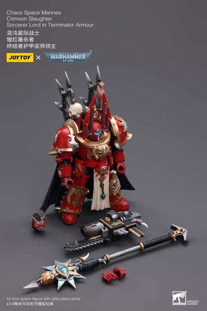 JOY TOY WH40K CHAOS SPACE MARINES CRIMSON SLAUGHTER SORCERER LORD IN TERMINATOR ARMOUR JOY TOY