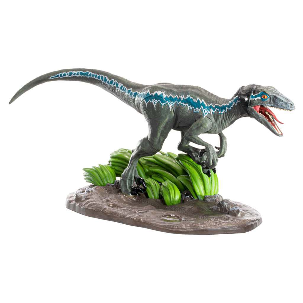 NOBLE COLLECTIONS JURASSIC PARK VELOCIRAPTOR BLUE DIORAMA NOBLE COLLECTIONS