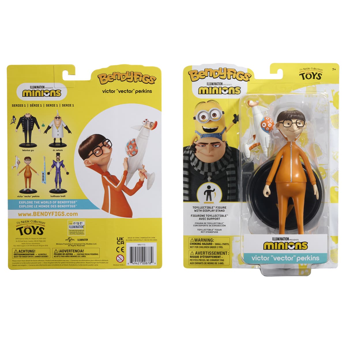 NOBLE COLLECTIONS MINIONS VICTOR VECTOR PERKINS BENDYFIG NOBLE COLLECTIONS